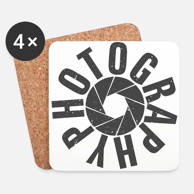 Fotograf Grafik - Untersetzer (4er-Set) - Weiß