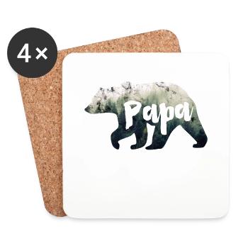 Papa Bär - Untersetzer (4er-Set) - Weiß - Vorne