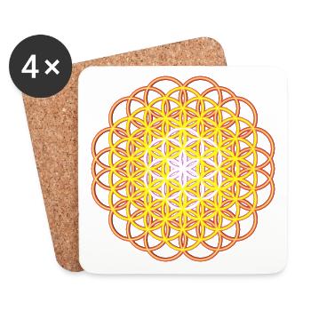 Fleur de vie - Flower of Life - Dessous de verre (lot de 4) - blanc - Devant