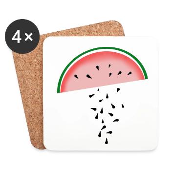 Melone - Untersetzer (4er-Set) - Weiß - Vorne