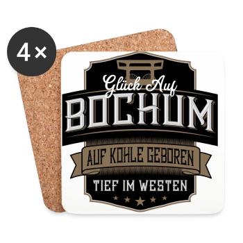 Glück Auf Bochum label - Untersetzer (4er-Set) - Weiß - Vorne