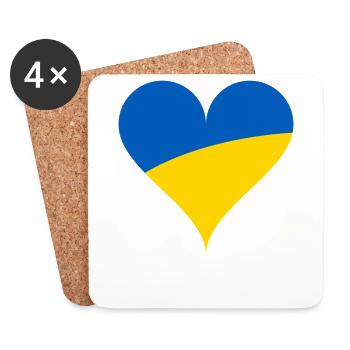 UKRAINE PRIDE COEUR T-SHIRT - Dessous de verre (lot de 4) - blanc - Devant