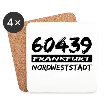 60439 Frankfurt Nordweststadt - Untersetzer (4er-Set) - Weiß - Vorne