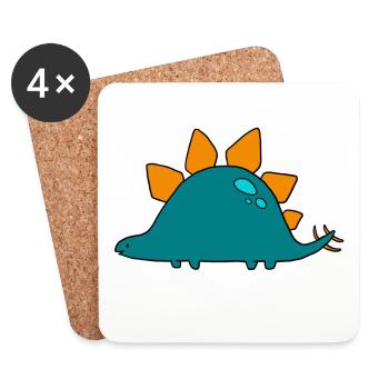 Stegosaurus - Untersetzer (4er-Set) - Weiß - Vorne