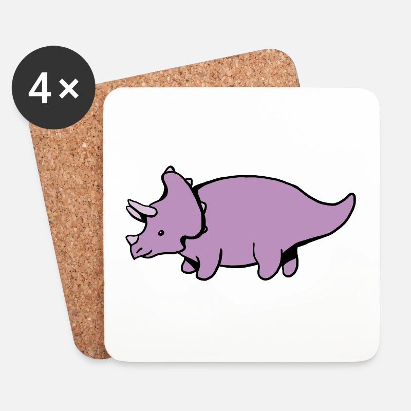Triceratops - Untersetzer (4er-Set) - Weiß