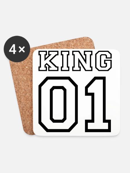König 01 - Untersetzer (4er-Set) - Weiß