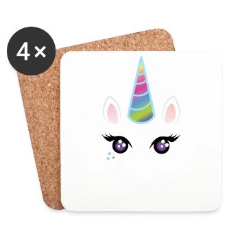 Unicorn - La licorne sucrée pour tous. - Dessous de verre (lot de 4) - blanc - Devant