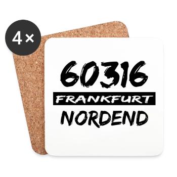 60316 Frankfurt Nordend - Untersetzer (4er-Set) - Weiß - Vorne