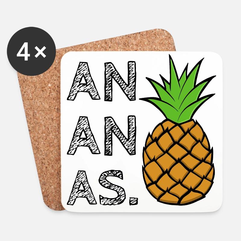 PINEAPPLE. - Coasters (set of 4) - white