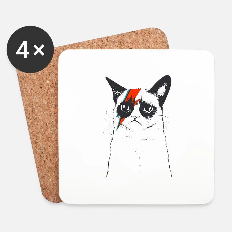 CATS | FLASH CAT - Coasters (set of 4) - white