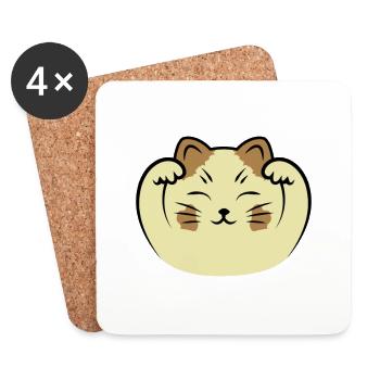 CATS | STRONG CAT - Coasters (set of 4) - white - Front