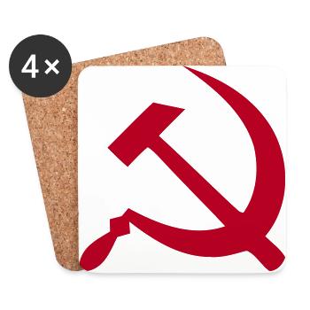 Communisme (V) - Dessous de verre (lot de 4) - blanc - Devant