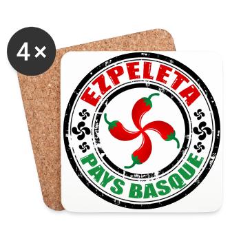 Espelette - Ezpeleta - Dessous de verre (lot de 4) - blanc - Devant