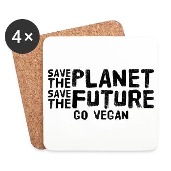 Vegan - Untersetzer (4er-Set) - Weiß - Vorne