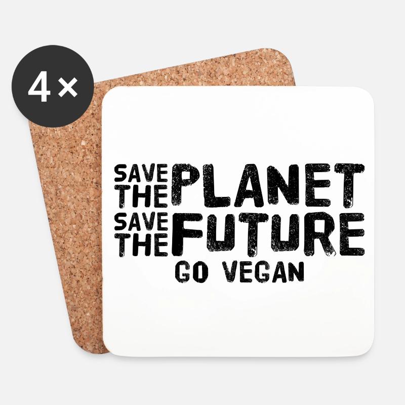 Vegan - Untersetzer (4er-Set) - Weiß