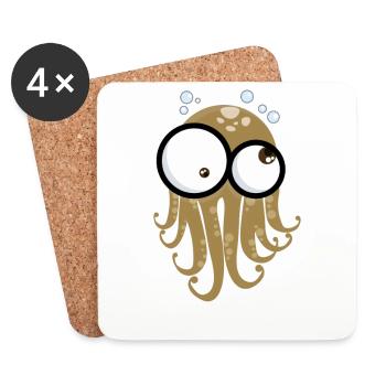 Octopus Gloo-Gloo - Coasters (set of 4) - white - Front