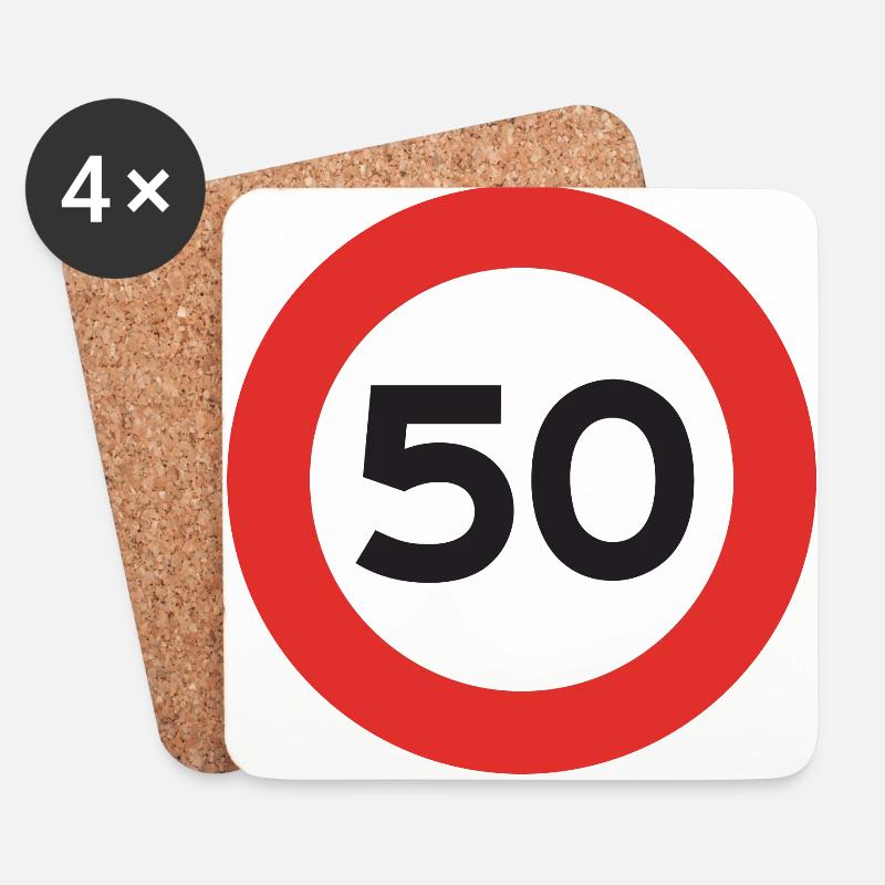 50mph - Untersetzer (4er-Set) - Weiß