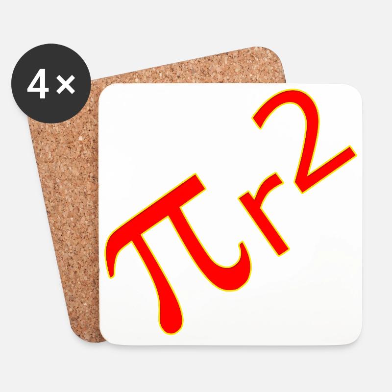 Pi R quadriert - Untersetzer (4er-Set) - Weiß