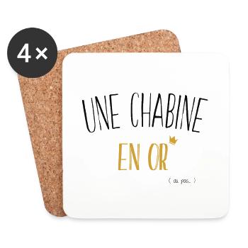 une chabine en or - Dessous de verre (lot de 4) - blanc - Devant
