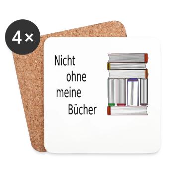 Nicht ohne meine Buecher - Untersetzer (4er-Set) - Weiß - Vorne