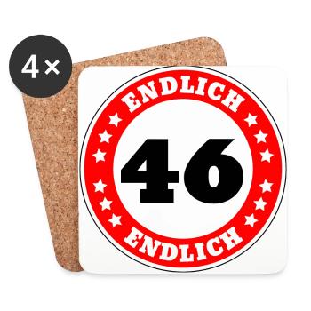 Endlich 46 Geburtstag - Untersetzer (4er-Set) - Weiß - Vorne