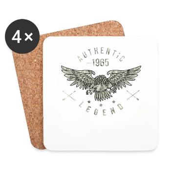 authentic legend 1965 anniversaire, année de naissance - Dessous de verre (lot de 4) - blanc - Devant
