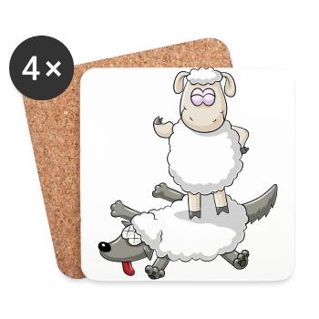 Victoire du mouton - Dessous de verre (lot de 4) - blanc - Devant