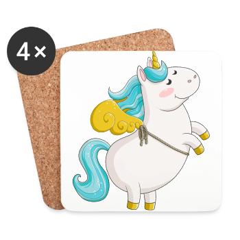 Flying comic unicorn - Coasters (set of 4) - white - Front