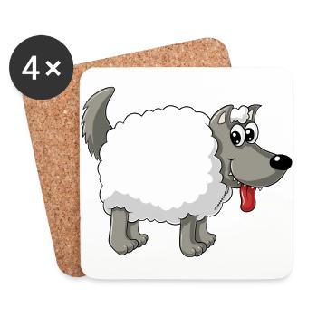 Wolf in sheep's clothing - Coasters (set of 4) - white - Front