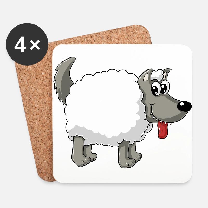 Wolf im Schafspelz - Untersetzer (4er-Set) - Weiß