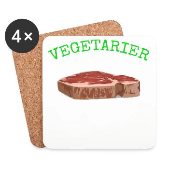 Vegetarier essen meinem Essen das Essen weg - Untersetzer (4er-Set) - Weiß - Vorne