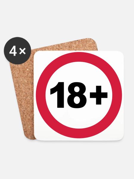 18th / 18th birthday. / 18+ - Coasters (set of 4) - white