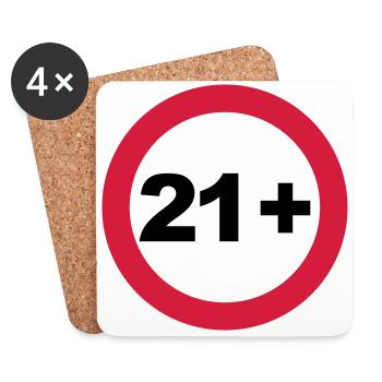 21st birthday 21+ - Coasters (set of 4) - white - Front
