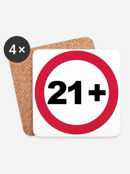 21st birthday 21+ - Coasters (set of 4) - white