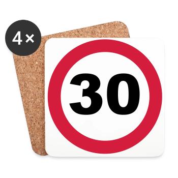 30th birthday - Coasters (set of 4) - white - Front