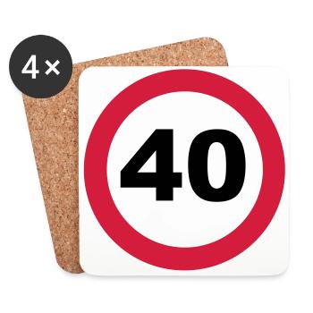 40th birthday - Coasters (set of 4) - white - Front