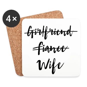 Petite amie de Fiancé Wife - Dessous de verre (lot de 4) - blanc - Devant