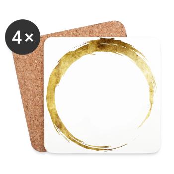Yoga OM Ring Gold - Untersetzer (4er-Set) - Weiß - Vorne