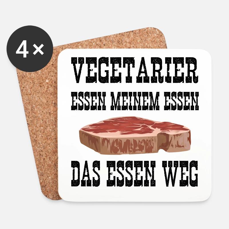 Vegetarier essen meinem Essen Essen weg - Untersetzer (4er-Set) - Weiß