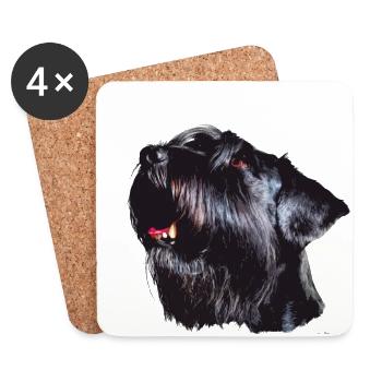 Schnauzer Portrait - Coasters (set of 4) - white - Front