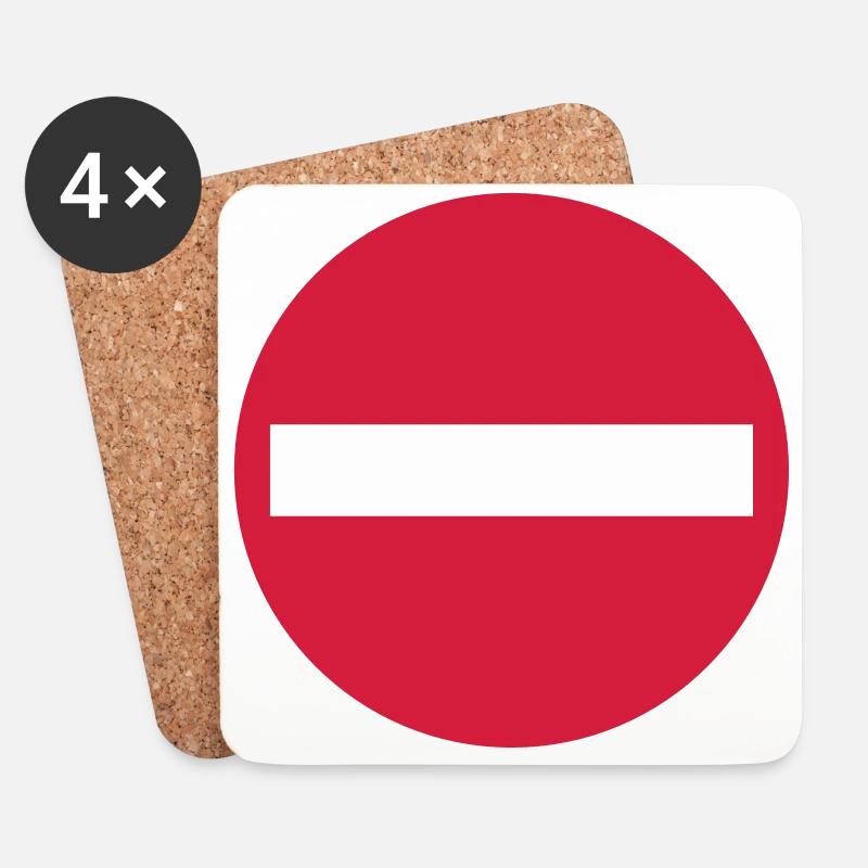 Einbahnstraße Einbahnstrasse Verkehr Schild 2c - Untersetzer (4er-Set) - Weiß