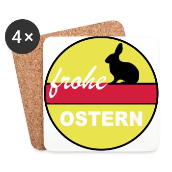 Frohe Ostern 3c - Untersetzer (4er-Set) - Weiß - Vorne