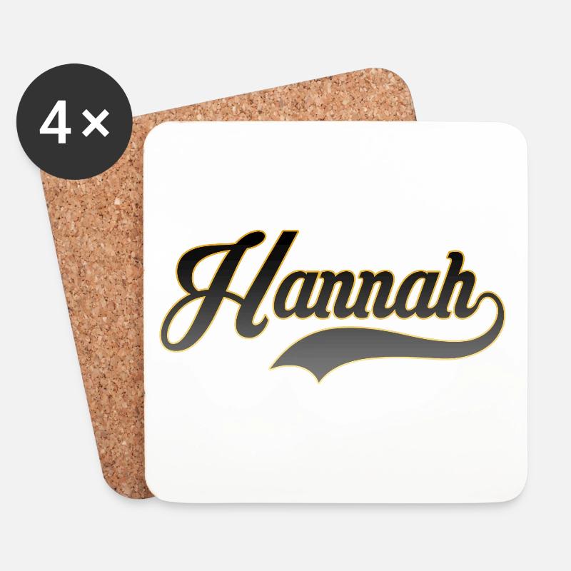 Vorname Hannah - Untersetzer (4er-Set) - Weiß