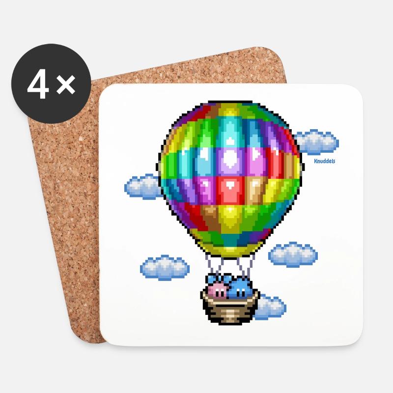 hot air balloon - Coasters (set of 4) - white