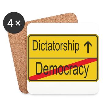 leaving Democracy entering Dictatorship - Untersetzer (4er-Set) - Weiß - Vorne