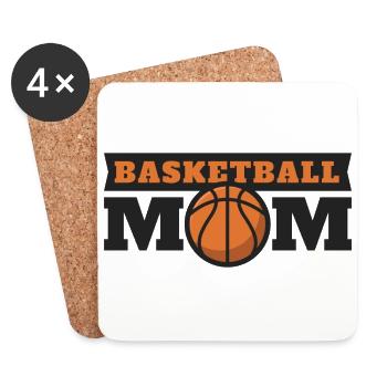 Basketball Mom. Mom. Mutti B-Ball. Home game. fan - Coasters (set of 4) - white - Front