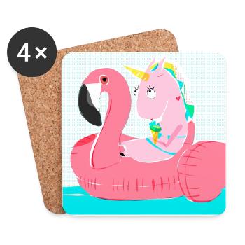 Summerunicorn - Dessous de verre (lot de 4) - blanc - Devant