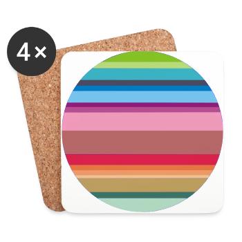 striped colorful - Coasters (set of 4) - white - Front