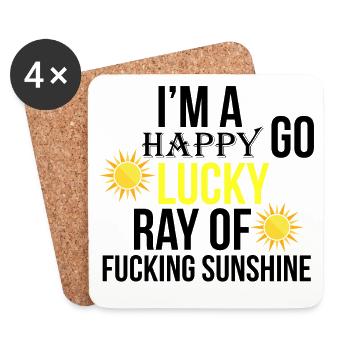 Lucky ray of fucking sunshine - Dessous de verre (lot de 4) - blanc - Devant