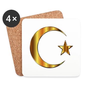 Türkei Flagge in Gold Sehr Edel - Untersetzer (4er-Set) - Weiß - Vorne